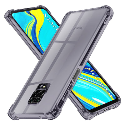 Husa pentru Xiaomi Redmi Note 9 Pro, Techsuit Shockproof Clear Silicone, fumuriu