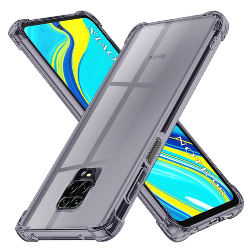 Husa pentru Xiaomi Redmi Note 9 Pro, Techsuit Shockproof Clear Silicone, fumuriu