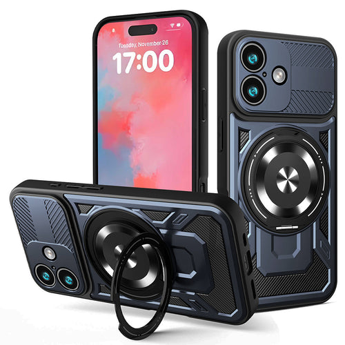 Husa pentru iPhone 17, Techsuit RuggedCam, albastru