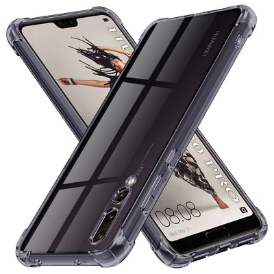 Husa pentru Huawei P20 Pro, Techsuit Shockproof Clear Silicone, fumuriu