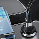 Incarcator auto Techsuit Premium MiniFuseX (C4), Incarcare rapida, Mini Design, 2in1 USB QC 4.0, Type-C PD20W, ABS, negru