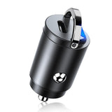 Incarcator auto Techsuit Premium NanoVolt (C5), Mini Design, Incarcare rapida, Type-C PD30W, Pull Ring, Aluminium Alloy, negru
