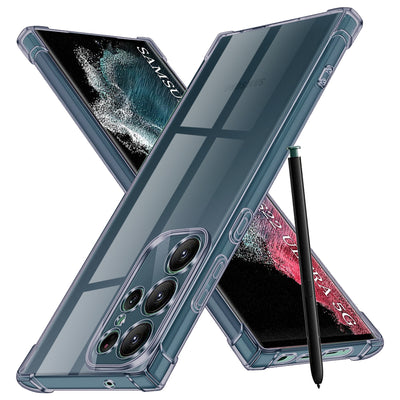 Husa pentru Samsung Galaxy S22 Ultra 5G, Techsuit Shockproof Clear Silicone, fumuriu