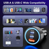 Incarcator auto Techsuit Premium DriveBoost (C6), Incarcare rapida, LED Light, USB, 2x Type-C, 60W, argintiu