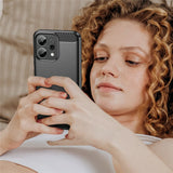 Husa pentru OPPO Reno14 FS 5G, Techsuit Carbon Silicone, albastru