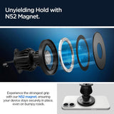 Suport auto Spigen MFT13 (ACP08315), MagSafe, pentru Bord, Grila ventilatie, 360A° Rotatie, Prindere magnetica, Universal, Reglabil, argintiu