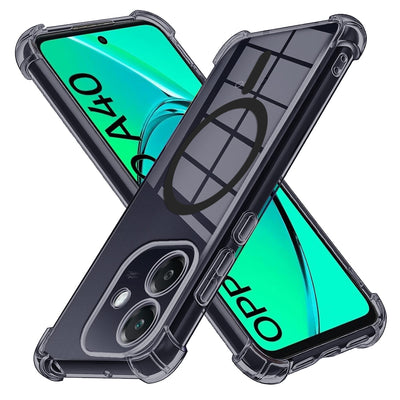 Husa pentru OPPO A40 4G, Techsuit Shockproof Clear Silicone MagSafe, fumuriu