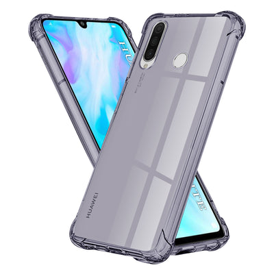Husa pentru Huawei P30 Lite, Techsuit Shockproof Clear Silicone, fumuriu