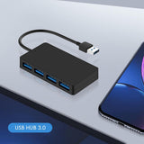 Hub USB Techsuit Docking station QuantumNode 4 in 1 (H15), USB to 4x USB 3.0, ABS, negru