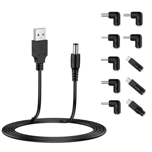 Adaptor Techsuit (11 pack) Adaptor Cablu Chargenest (AC21), USB to 7x DC Barrel, Jack Adapter, Type-C, Mini-USB