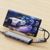 Hub USB Techsuit Docking station BoostNetLink 5in2 (H3), USB, Type-C to 3x USB, 1x USB-C, Ethernet RJ45, 1000Mbps, gri
