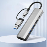 Hub USB Techsuit Docking station BoostNetLink 5in2 (H3), USB, Type-C to 3x USB, 1x USB-C, Ethernet RJ45, 1000Mbps, gri
