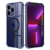 Husa pentru iPhone 13 Pro, Techsuit Shockproof Clear Silicone MagSafe, fumuriu