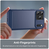 Husa pentru iPhone 17 Pro Max, Techsuit Carbon Silicone, albastru