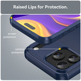 Husa pentru iPhone 17 Pro Max, Techsuit Carbon Silicone, albastru