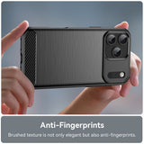 Husa pentru iPhone 17 Pro Max, Techsuit Carbon Silicone, albastru