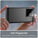 Husa pentru Realme GT 7, Techsuit Carbon Silicone, negru