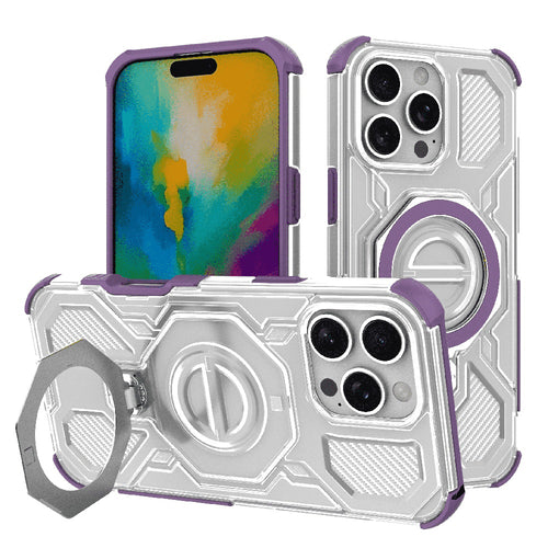 Husa pentru iPhone 16 Pro Max, Techsuit Carbon Shield PRO, mov