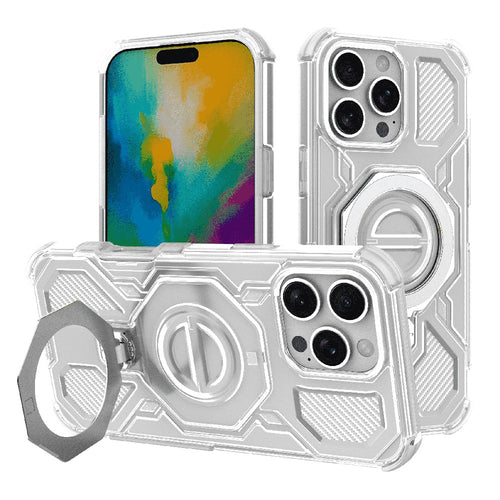 Husa pentru iPhone 16 Pro Max, Techsuit Carbon Shield PRO, alb