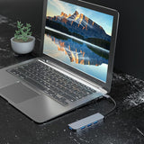 Hub USB Techsuit Docking station DataBridge 4 in 1 (H8), USB, Type-C to USB 3.0, 3x USB 2.0, gri
