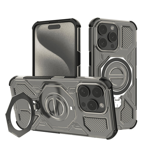 Husa pentru iPhone 15 Pro, Techsuit Carbon Shield PRO, fumuriu