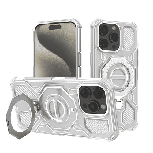 Husa pentru iPhone 15 Pro Max, Techsuit Carbon Shield PRO, alb