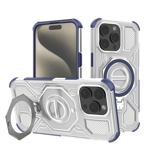 Husa pentru iPhone 15 Pro Max, Techsuit Carbon Shield PRO, albastru