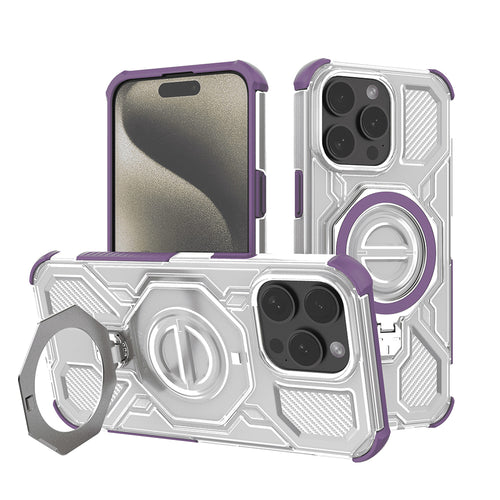 Husa pentru iPhone 15 Pro Max, Techsuit Carbon Shield PRO, mov