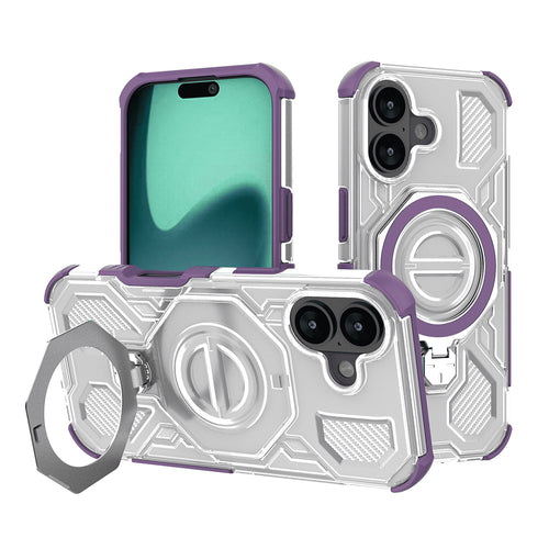 Husa pentru iPhone 16, Techsuit Carbon Shield PRO, mov