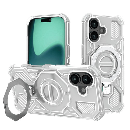 Husa pentru iPhone 16, Techsuit Carbon Shield PRO, alb