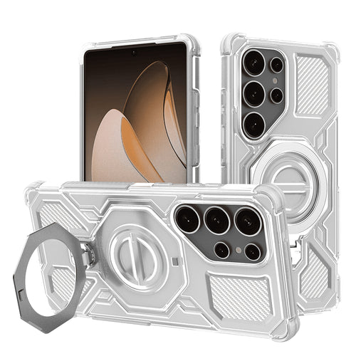 Husa pentru Samsung Galaxy S25 Ultra, Techsuit Carbon Shield PRO, alb