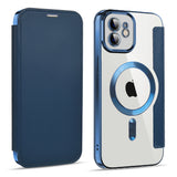 Husa pentru iPhone 12, Techsuit SmartMag Book Case, albastru
