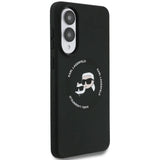 Husa pentru Samsung Galaxy S25 Edge, Karl Lagerfeld Silicone Double Heads MagSafe (KLHMS25ESKCHTCK), negru