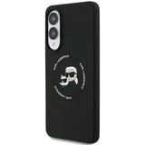 Husa pentru Samsung Galaxy S25 Edge, Karl Lagerfeld Silicone Double Heads MagSafe (KLHMS25ESKCHTCK), negru
