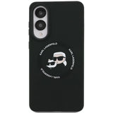 Husa pentru Samsung Galaxy S25 Edge, Karl Lagerfeld Silicone Double Heads MagSafe (KLHMS25ESKCHTCK), negru