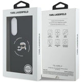 Husa pentru Samsung Galaxy S25 Edge, Karl Lagerfeld Silicone Double Heads MagSafe (KLHMS25ESKCHTCK), negru