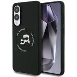 Husa pentru Samsung Galaxy S25 Edge, Karl Lagerfeld Silicone Double Heads MagSafe (KLHMS25ESKCHTCK), negru