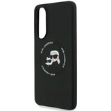 Husa pentru Samsung Galaxy S25 Edge, Karl Lagerfeld Silicone Double Heads MagSafe (KLHMS25ESKCHTCK), negru