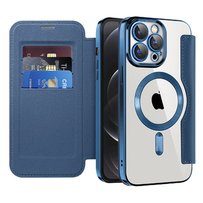 Husa pentru iPhone 12 Pro, Techsuit SmartMag Book Case, albastru