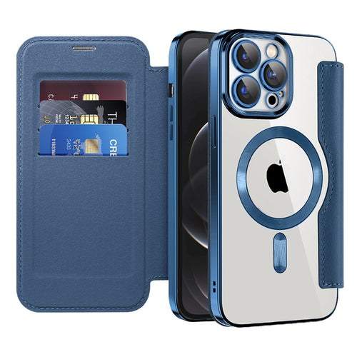 Husa pentru iPhone 12 Pro, Techsuit SmartMag Book Case, albastru