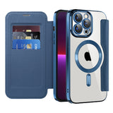 Husa pentru iPhone 13 Pro, Techsuit SmartMag Book Case, albastru
