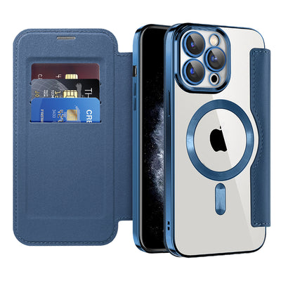 Husa pentru iPhone 11 Pro Max, Techsuit SmartMag Book Case, albastru