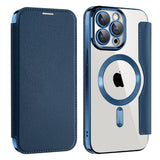Husa pentru iPhone 11 Pro Max, Techsuit SmartMag Book Case, albastru