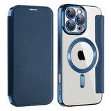Husa pentru iPhone 16 Pro Max, Techsuit SmartMag Book Case, albastru