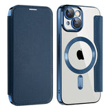 Husa pentru iPhone 15, Techsuit SmartMag Book Case, albastru