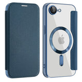 Husa pentru iPhone 16e, Techsuit SmartMag Book Case, albastru