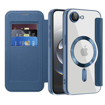 Husa pentru iPhone 16e, Techsuit SmartMag Book Case, albastru