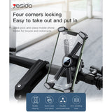 Suport bicicleta Yesido Bike Holder (C191), pentru Bicycle/Motocycle, Multi-Angle Adjustment, 4.5-6.8, negru