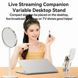 Suport de birou Yesido Desk Suport telefon (DH10), cu Beauty Refill Light, Reglabil, 1000mAh, 4.7-7, alb