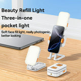 Suport de birou Yesido Desk Suport telefon (DH10), cu Beauty Refill Light, Reglabil, 1000mAh, 4.7-7, alb